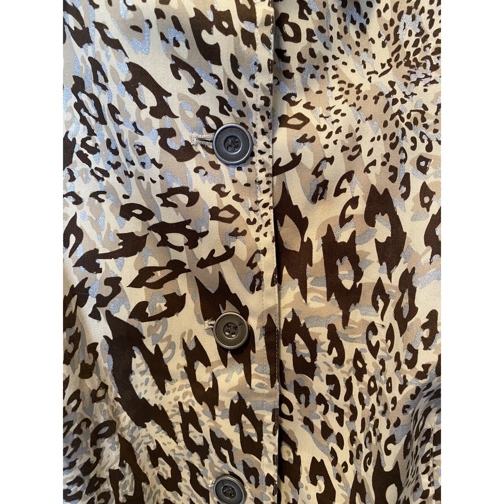 Chicos Additions Jacket Womens 3 XL Brown Leopard Safari Mob Wife Statement Chic - Picture 3 of 7